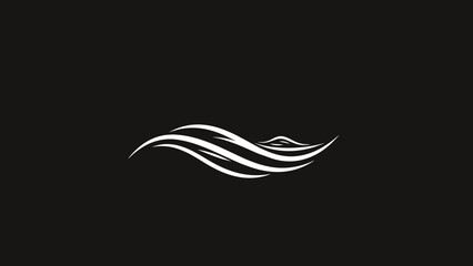 White Wavy Lines on Black Background.