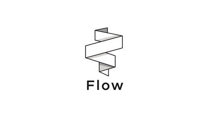 Abstract 3D Flow Logo Design Element.
