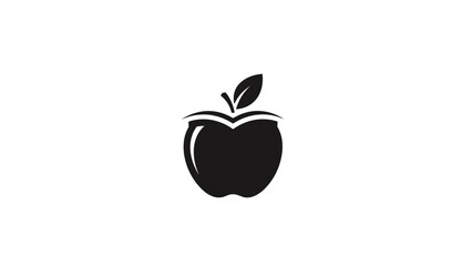 Black Apple Logo Icon Illustration Design.
