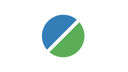 Blue and Green Pie Chart Icon.
