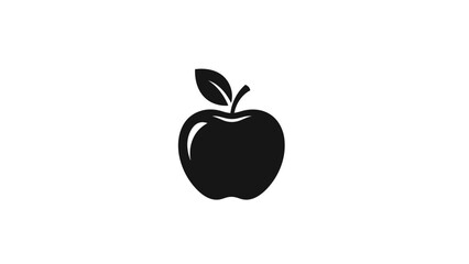 Black Silhouette of an Apple.