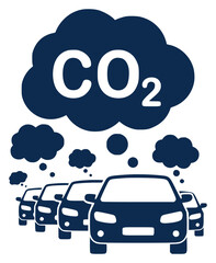 Cars emitting C O2 smoke clouds representing environmental pollution concept emission