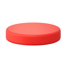 Red cylinder round circle podium pedestal stage platform for product display stand isolated background