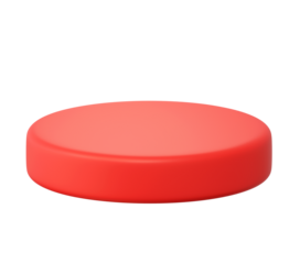Red cylinder round circle podium pedestal stage platform for product display stand isolated background