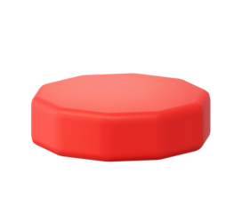 Red octagon podium pedestal stage platform for geometric product display stand isolated on background