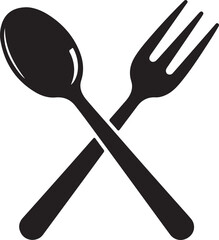 Crossed utensil icon of spoon and fork