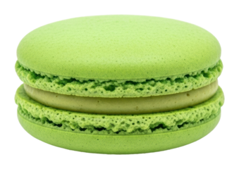 Delicious green macaron treat bakery food dessert isolated on transparent background