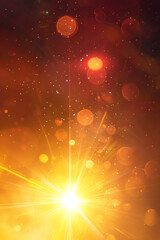 Abstract imitation sun starlight distant galaxy on a black background.