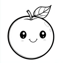 Obraz premium An adorable cartoon apple with a happy face, perfect for a fun illustration.