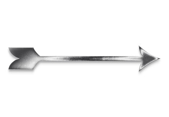 Chrome metal 3D logo effect Mockup of Long Arrow.