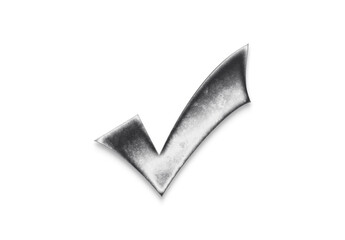 Chrome metal 3D logo effect Mockup of Checkmark.