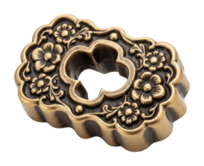 Decorative antique floral keyhole cover home vintage style isolated on transparent background