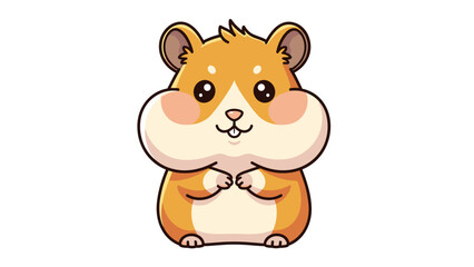 Adorable Cartoon Hamster Standing Upright Smiling. © CoArt