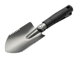 Gardening tools trowel home garden metal hand tools isolated on transparent background