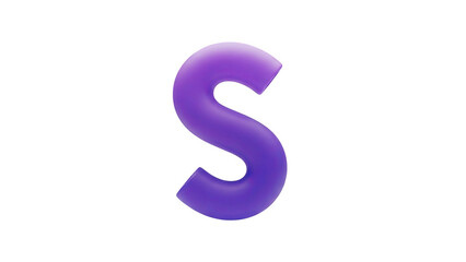 Naklejka premium 3D Purple Letter S on a Light Gray Background