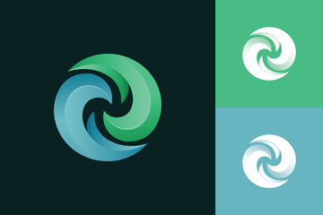 Abstract circular motion wave logo gradient. nature sea or ocean symbol