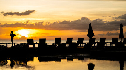 Sunset at the tropical island of Koh Tao in Thailand