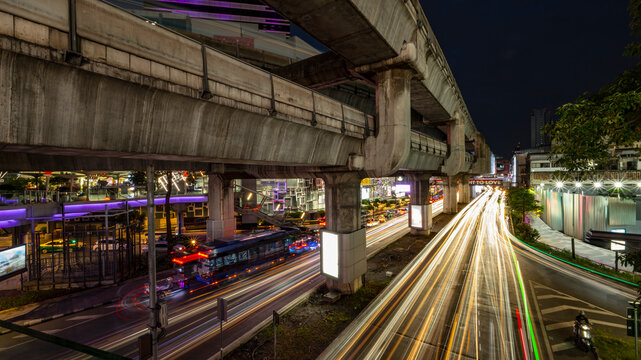 busy junction in the Chidlom area of Bangkok