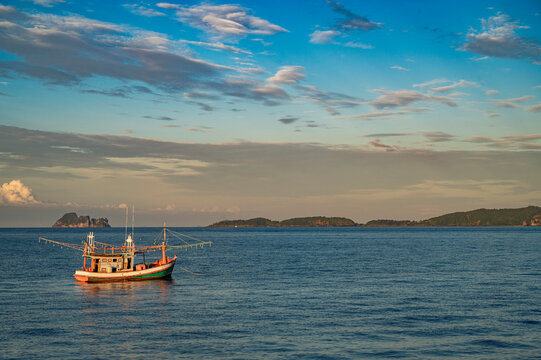 fishing vessel close to Phi Phi islands in Thailand