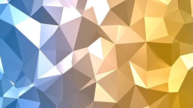 A geometric abstract image depicting triangular shapes with a color gradient of light and shadow