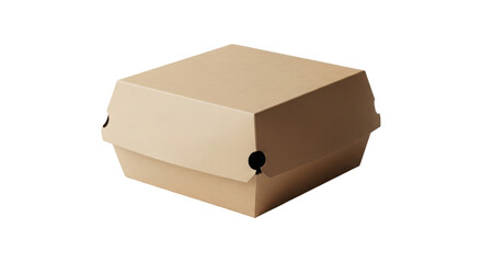 Cardboard box with hole isolated on transparent background