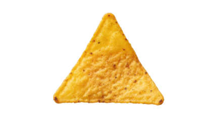 Golden triangle shaped cracker isolated on transparent background