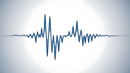Abstract medical technology illustration featuring a green EKG heartbeat pulse line and blue cardiogram wave frequency on a digital monitor graph diagram