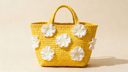 Yellow Daisy Crocheted Bag Still Life Photography