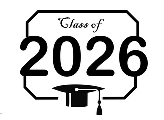 Class of 2026 Graduation Announcement: Professional Black and White Typography Design