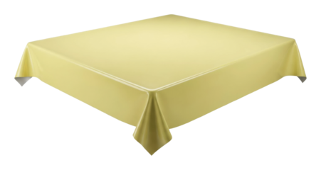 Elegant yellow tablecloth for dining events home lifestyle isolated on transparent background