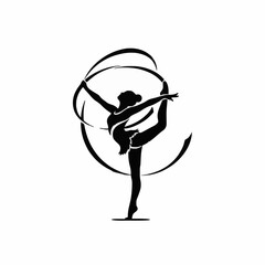 performance of a rhythmic gymnast. icon