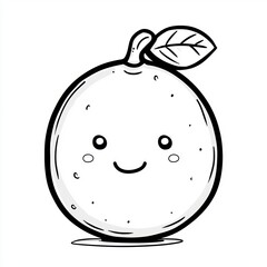 Obraz premium A delightful citrus friend with a smiling face, ready for a coloring adventure!