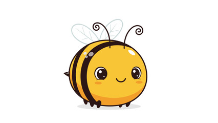 Obraz premium Cartoon Bee Character with Smiling Face.
