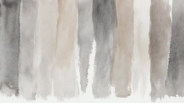 Abstract watercolor paint strokes in various neutral tones on white