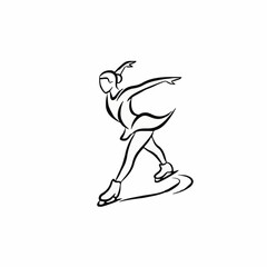 a figure skater at a competition. icon