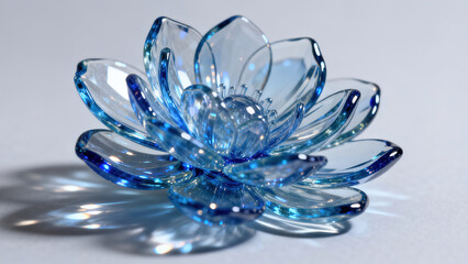 Blue Crystal Lotus Still Life Texture Photography