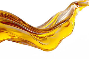 Yellow liquid swirls creating dynamic shapes in a bright setting