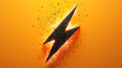 Fototapeta premium Dynamic Lightning Bolt with a Fiery Explosion of Sparks