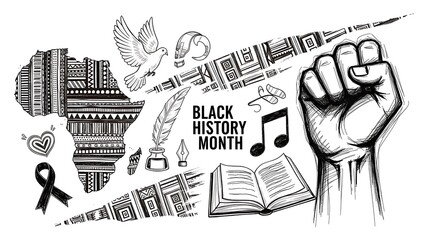 Black history month celebration illustration