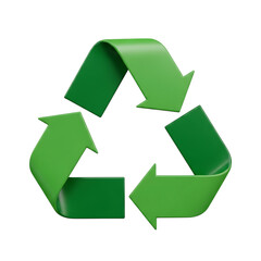 Obraz premium Green recycling symbol isolated on transparent background