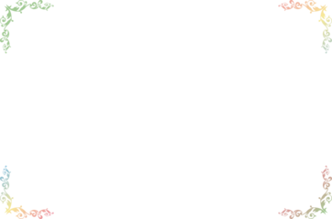 Elegant Gradient Colors Ornate Vintage Frame Border with Decorative Corners on Transparent Background. 1483