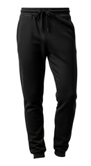 Black jeans pants isolated on transparent background