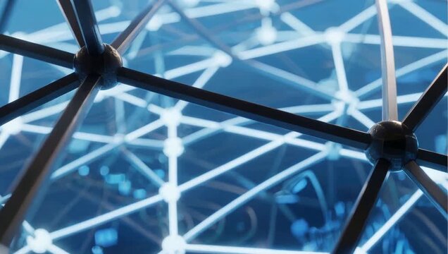 Abstract network structure with glowing nodes