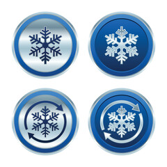 Frozen and Defrost Label Vector Illustration