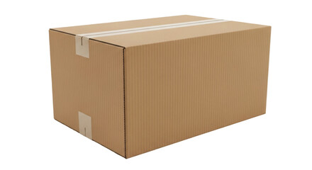 Brown cardboard box isolated on transparent background