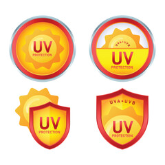 Gradient Ultraviolet Badges Vector Illustration