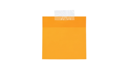 Orange envelope with a white piece of paper sticking out isolated on transparent background