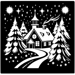 winter landscape with trees