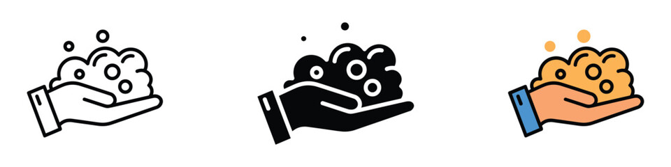 Foam icon vector. hygiene and washing hands for health symbol. vector illustration.