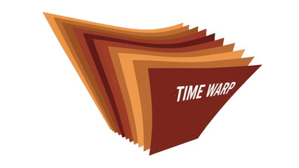 Abstract time warp vector illustration. Retro design with layered shapes and distortion effect. Science fiction concept of warped space and time